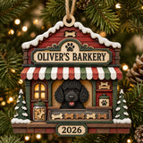Personalized Holiday Barkery Photo Wood Ornament - Custom Pet Keepsake - image 1
