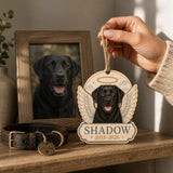 Personalized Angel Wings Pet Memorial Photo Wood Ornament - Custom Pet Keepsake - image 4