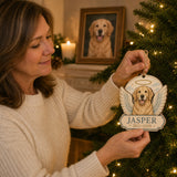 Personalized Angel Wings Pet Memorial Photo Wood Ornament - Custom Pet Keepsake - image 5