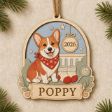 Personalized Big Sister Pregnancy Reveal Pup Photo Wood Ornament - Custom Pet Keepsake - image 3