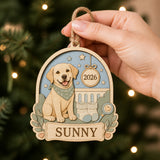 Personalized Big Sister Pregnancy Reveal Pup Photo Wood Ornament - Custom Pet Keepsake - image 6