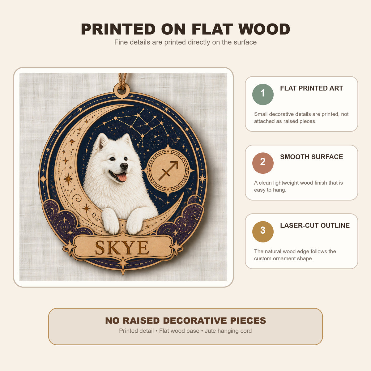 Personalized Celestial Zodiac Dog Photo Wood Ornament - Custom Pet Keepsake - image 9