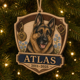 Personalized Faithful Collar Pet Memorial Photo Wood Ornament - Custom Pet Keepsake - image 1