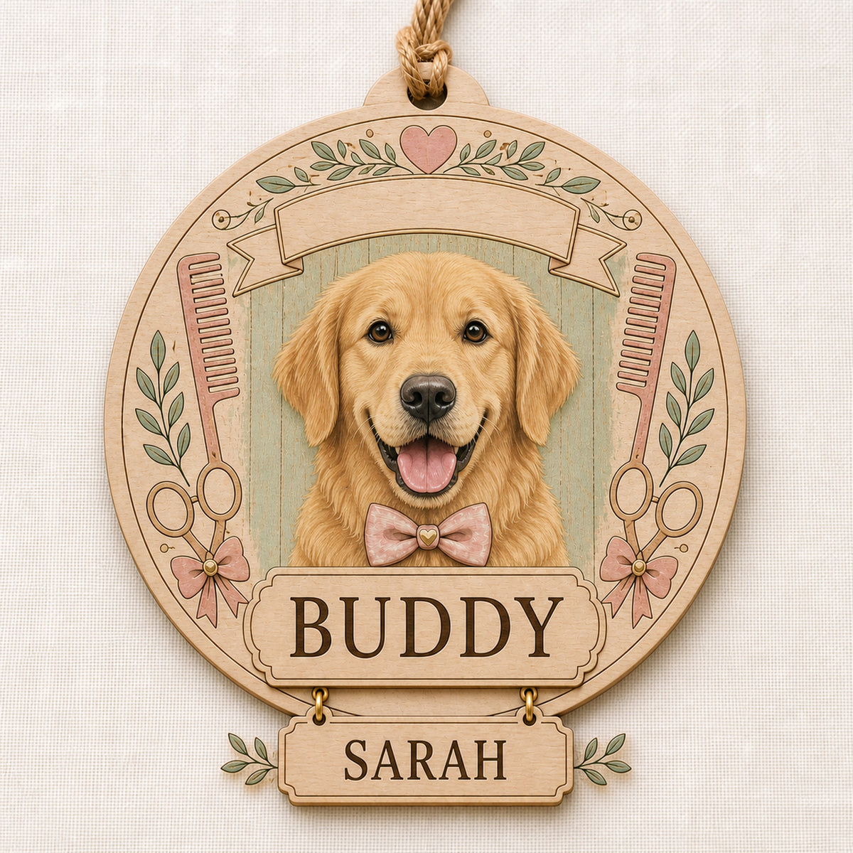 Personalized Dog Groomer Gift Photo Wood Ornament - Custom Pet Keepsake - image 3