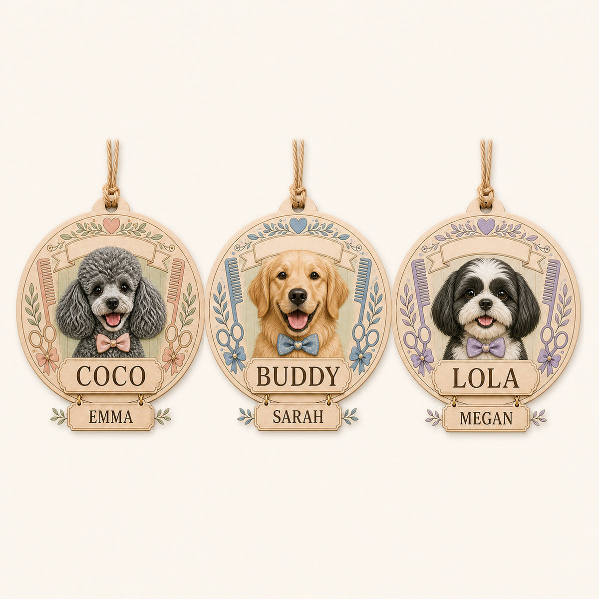 Personalized Dog Groomer Gift Photo Wood Ornament - Custom Pet Keepsake - image 4