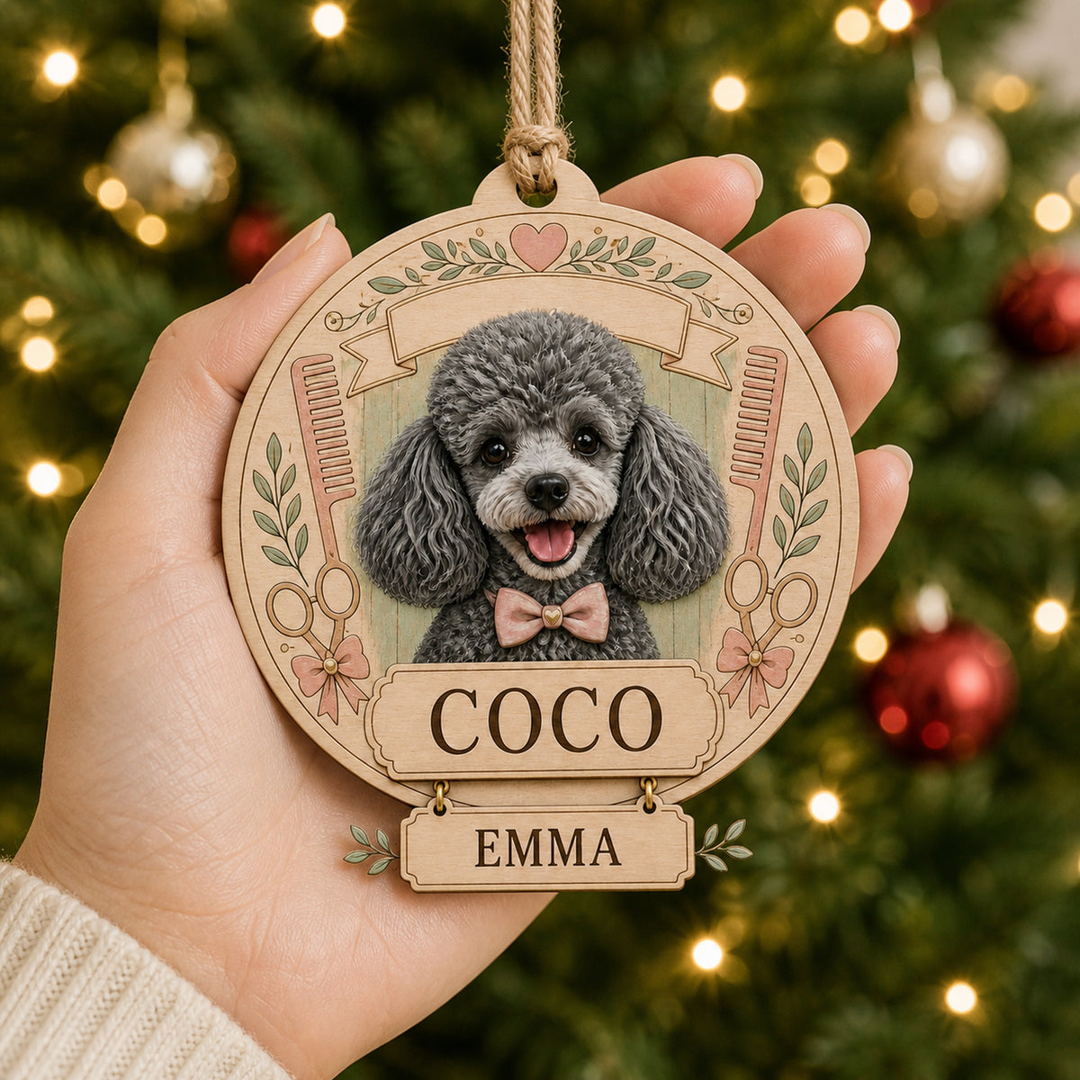 Personalized Dog Groomer Gift Photo Wood Ornament - Custom Pet Keepsake - image 6