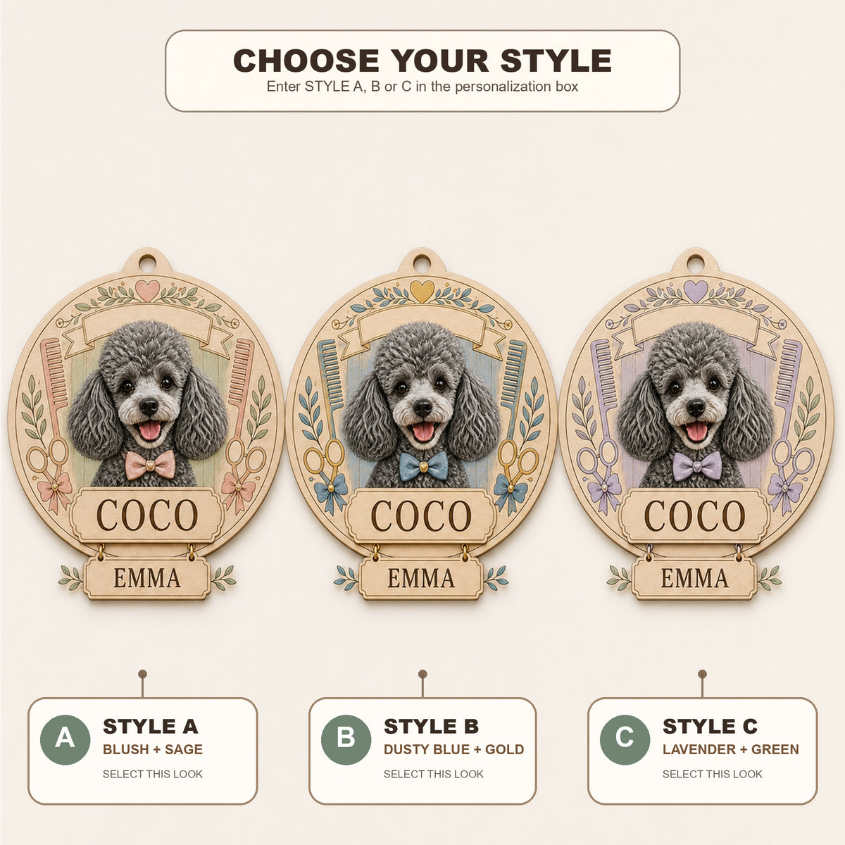 Personalized Dog Groomer Gift Photo Wood Ornament - Custom Pet Keepsake - image 8
