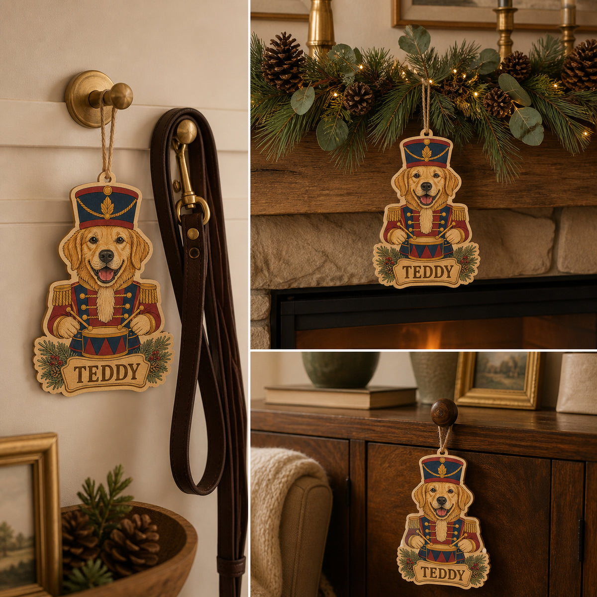 Personalized Nutcracker Pup Photo Wood Ornament - Custom Pet Keepsake - image 2