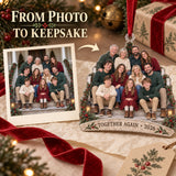 Custom Photo Annual Reunion Porch Portrait Acrylic Ornament — Personalization example