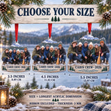Custom Photo Lake Cabin Reunion Acrylic Ornament — Size guide