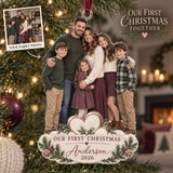 Custom Photo Blended Family First Christmas Acrylic Ornament — Main design