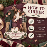 Custom Photo Blended Family First Christmas Acrylic Ornament — How to order
