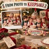 Custom Photo Grandma Baking Crew Acrylic Ornament — Personalization example