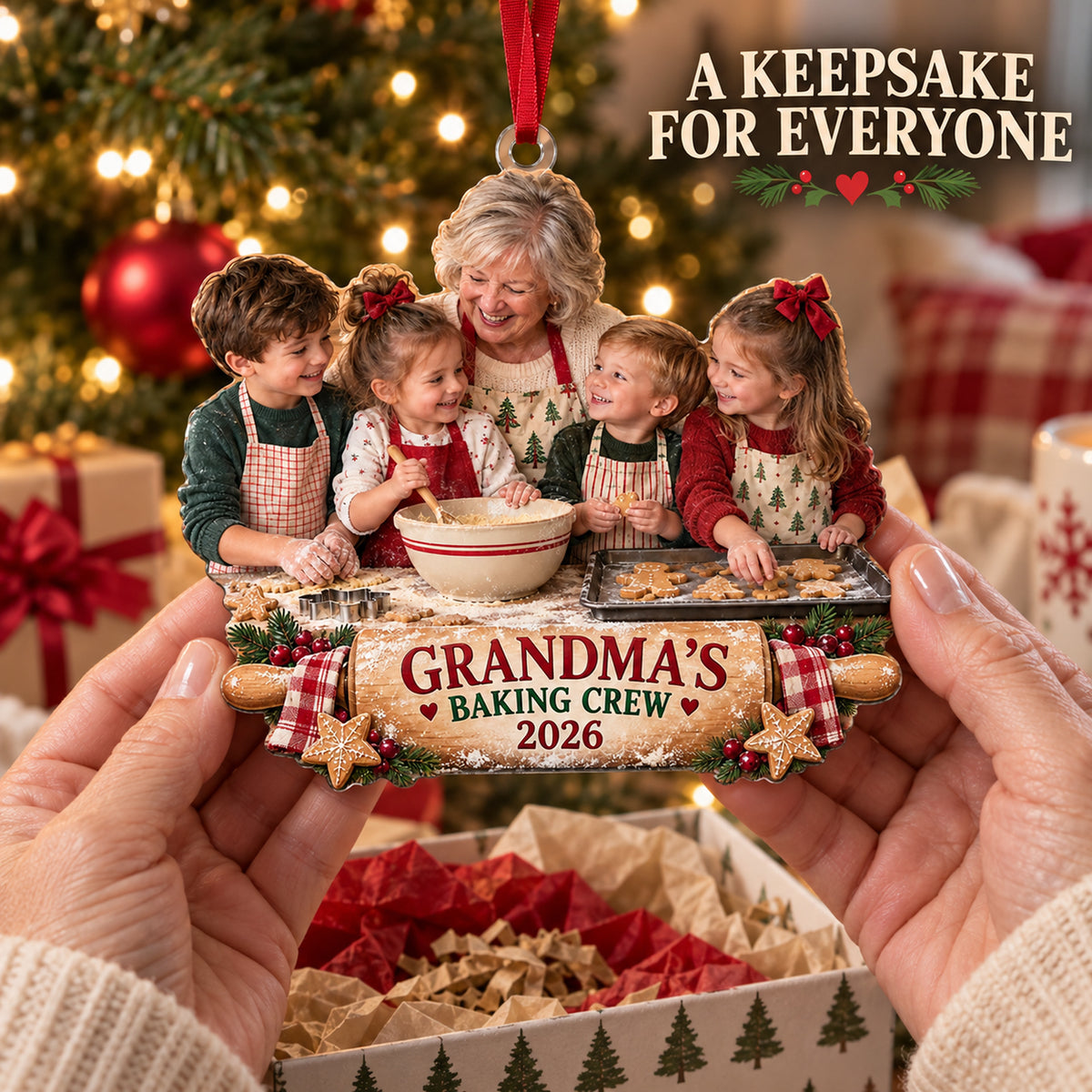 Custom Photo Grandma Baking Crew Acrylic Ornament — Gift inspiration