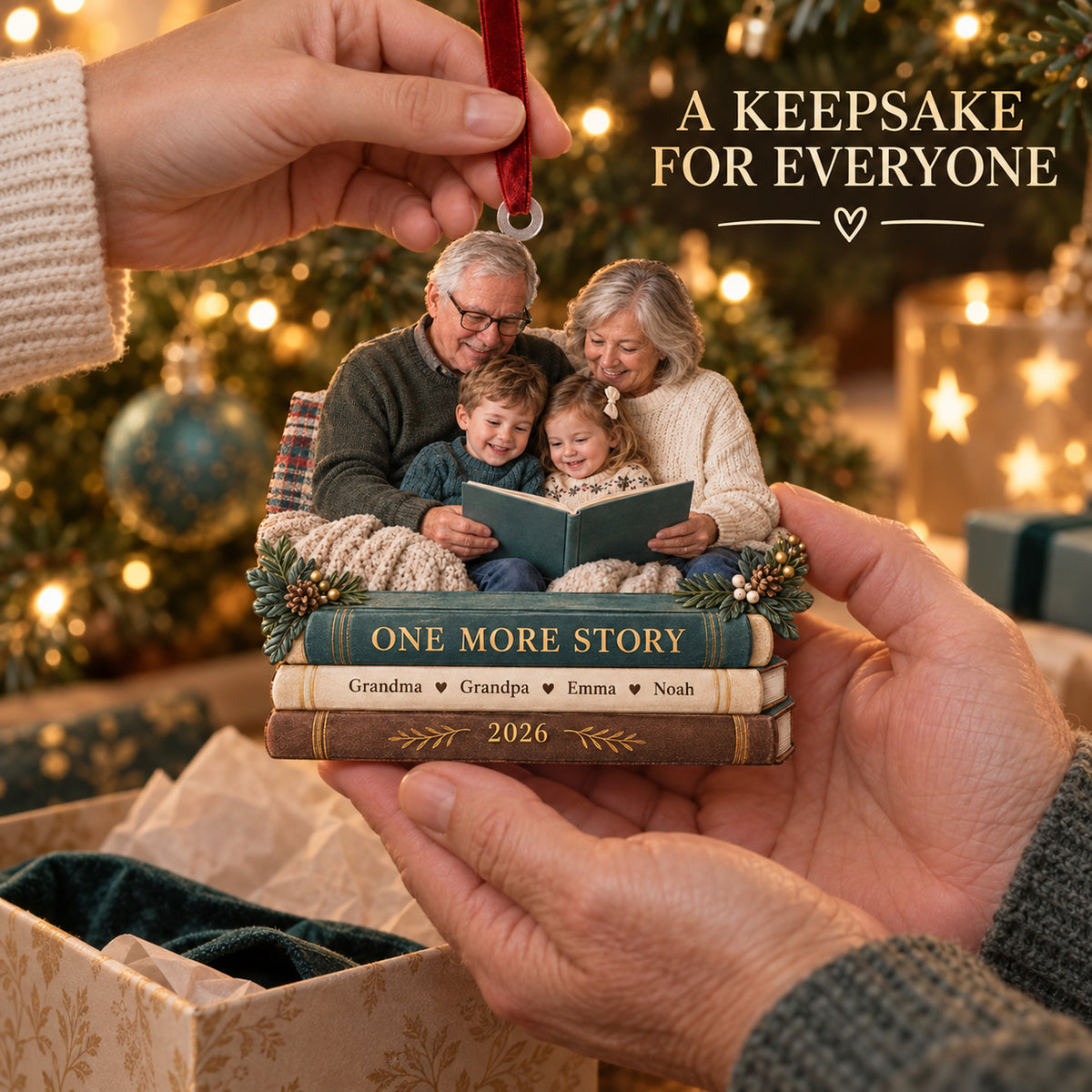 Custom Photo Storytime on the Sofa Acrylic Ornament — Gift inspiration