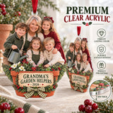 Custom Photo Grandma s Garden Helpers Acrylic Ornament — Flat acrylic material