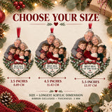 Custom Photo Holiday Hug Pile Acrylic Ornament — Size guide