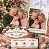 Custom Photo First Christmas as Grandparents Acrylic Ornament — Personalization guide