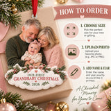 Custom Photo First Christmas as Grandparents Acrylic Ornament — How to order