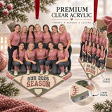 Custom Photo Softball Full Team Season Photo Acrylic Ornament — Flat acrylic material