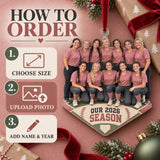 Custom Photo Softball Full Team Season Photo Acrylic Ornament — How to order