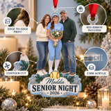 Custom Photo Softball Senior Night Player and Parents Acrylic Ornament — Product details