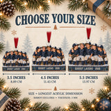 Custom Photo Dugout Laughing Moment Acrylic Ornament — Size guide