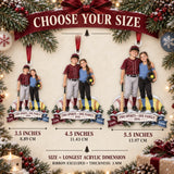 Custom Photo Sibling Baseball and Softball Duo Acrylic Ornament — Size guide