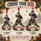 Custom Photo Pitcher Catcher Battery Acrylic Ornament — Size guide