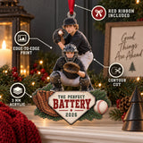 Custom Photo Pitcher Catcher Battery Acrylic Ornament — Product details