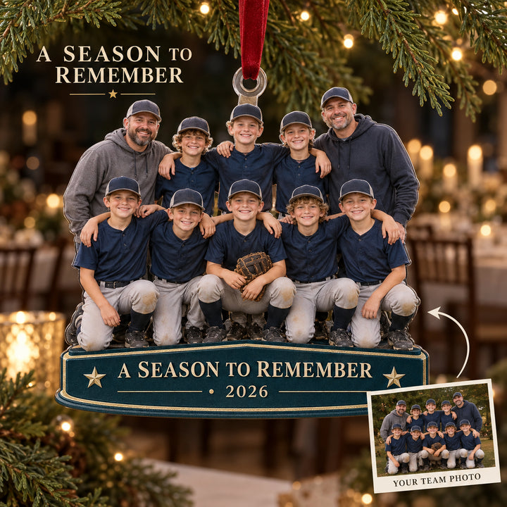 Custom Photo End of Season Team Banquet Acrylic Ornament — Main design