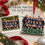Custom Photo Full Team Season Lineup Acrylic Ornament — Personalization example
