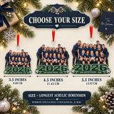 Custom Photo Full Team Season Lineup Acrylic Ornament — Size guide