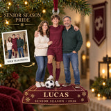 Custom Photo Soccer Senior Night Player and Parents Acrylic Ornament — Main design