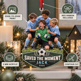 Custom Photo Goalie Save Celebration Acrylic Ornament — Product details