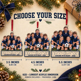 Custom Photo Coach and Team Sideline Acrylic Ornament — Size guide