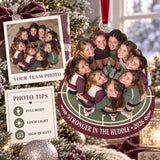 Custom Photo Volleyball Team Huddle Acrylic Ornament — Personalization guide