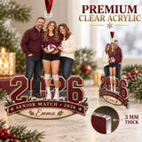Custom Photo Volleyball Senior Match Player and Parents Acrylic Ornament — Flat acrylic material