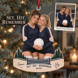 Custom Photo Setter and Hitter Duo Acrylic Ornament — Main design