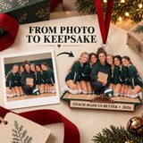 Custom Photo Coach and Team Sideline Acrylic Ornament — Personalization example
