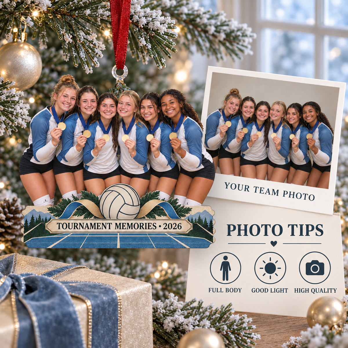 Custom Photo Tournament Medal Moment Acrylic Ornament — Personalization guide