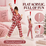 Custom Photo Pajama Party Pose Acrylic Ornament — Flat acrylic material