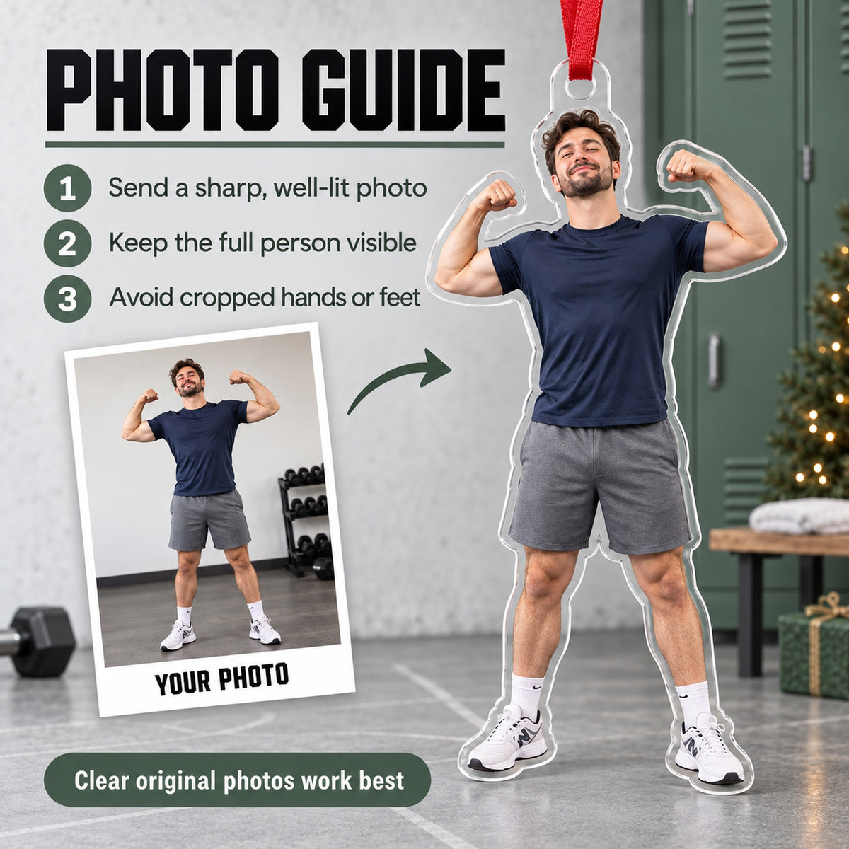 Custom Photo Flex Champion Acrylic Ornament — Personalization guide