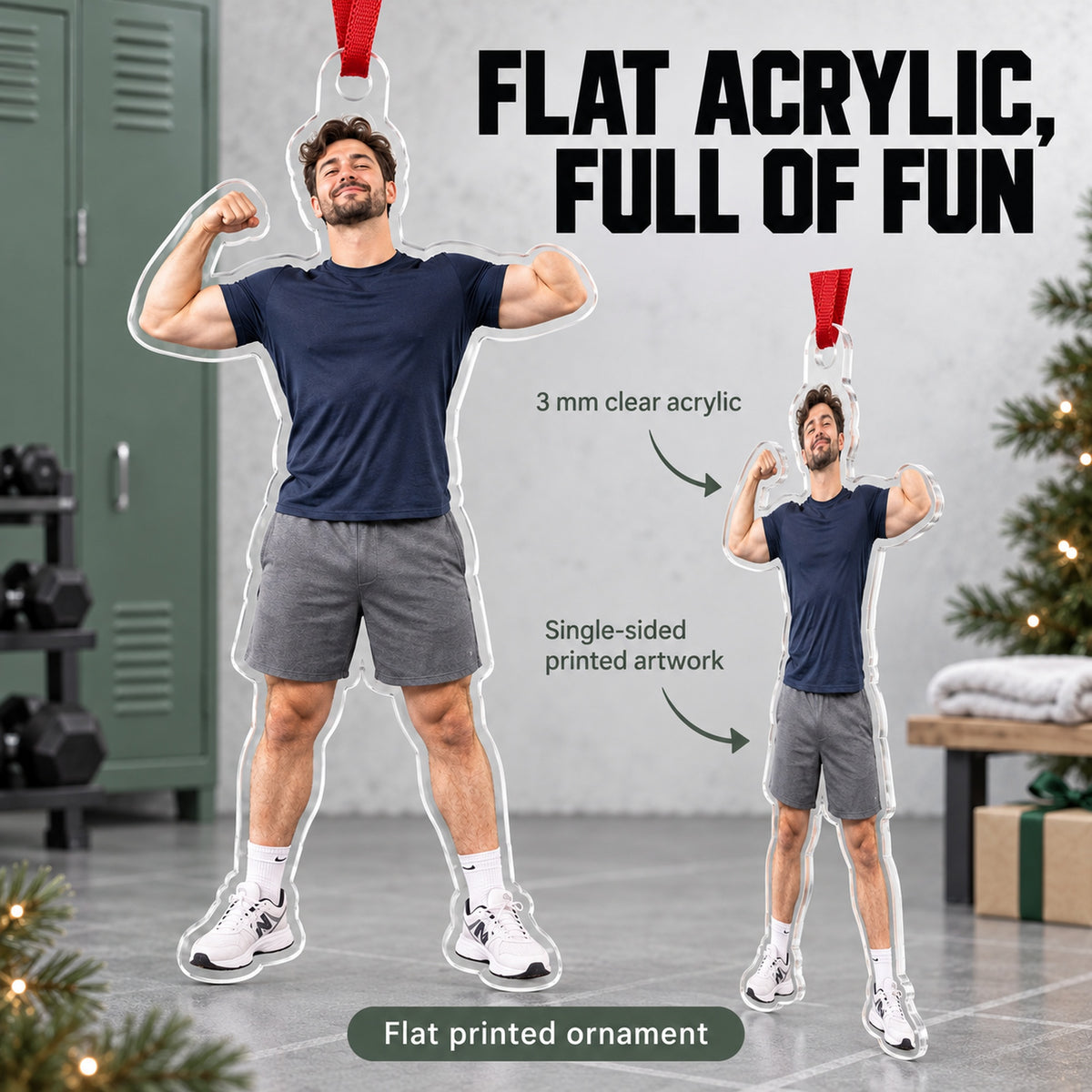 Custom Photo Flex Champion Acrylic Ornament — Flat acrylic material
