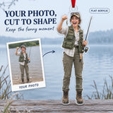 Custom Photo Fishing Brag Acrylic Ornament — Main design