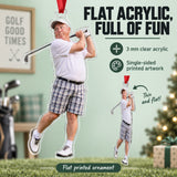Custom Photo Golf Goof Acrylic Ornament — Flat acrylic material