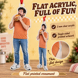 Custom Photo Big Bite Moment Acrylic Ornament — Flat acrylic material
