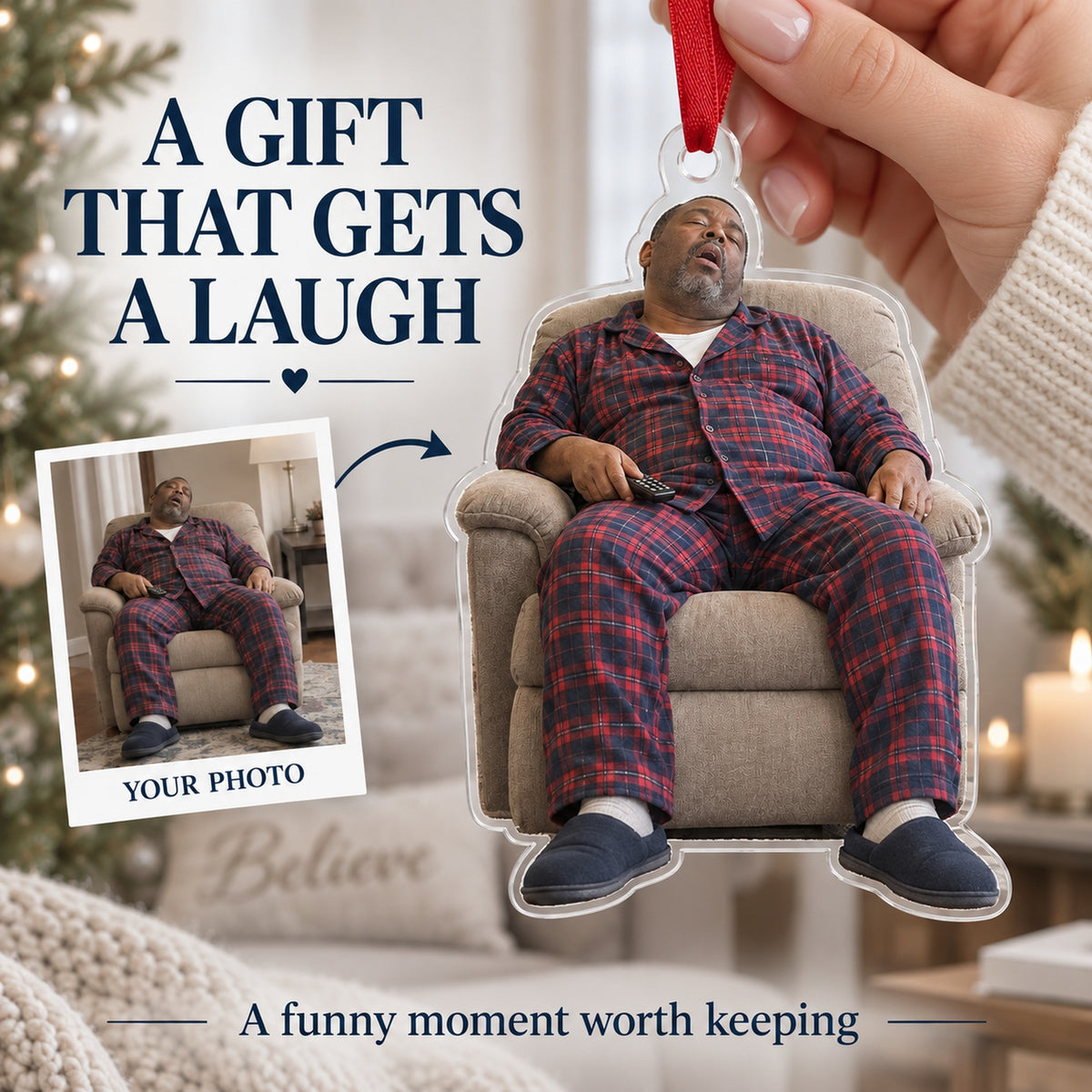 Custom Photo Nap Champion Acrylic Ornament — Gift inspiration