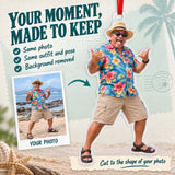 Custom Photo Vacation Vibes Acrylic Ornament — Personalization example