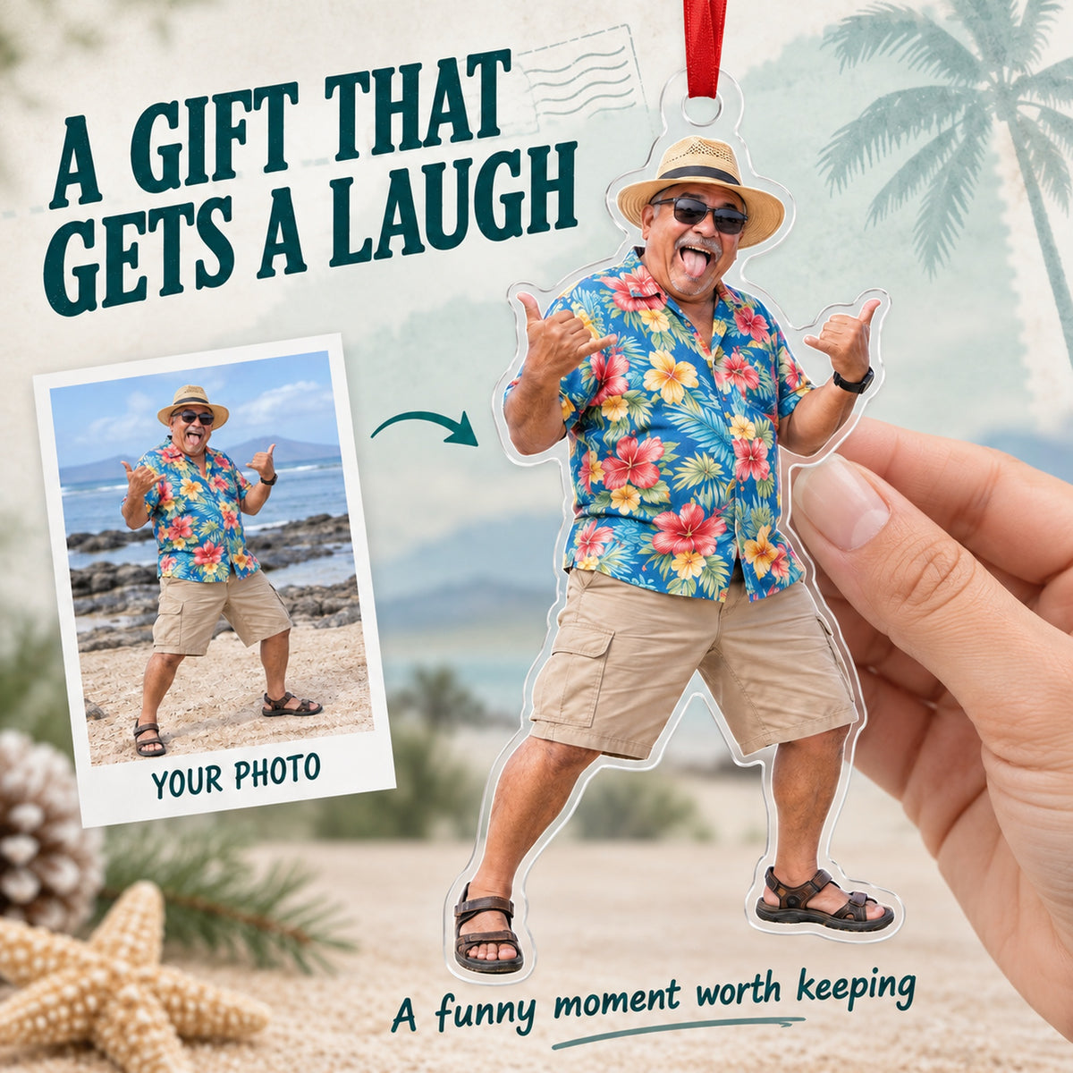 Custom Photo Vacation Vibes Acrylic Ornament — Gift inspiration